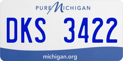 MI license plate DKS3422