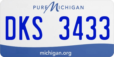 MI license plate DKS3433