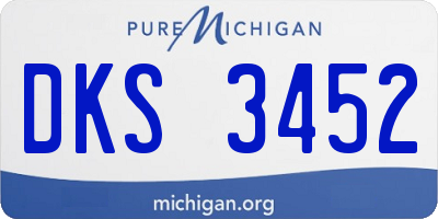 MI license plate DKS3452