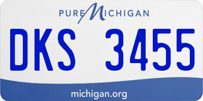 MI license plate DKS3455