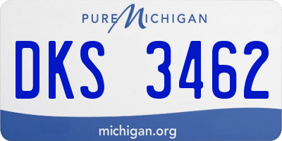 MI license plate DKS3462
