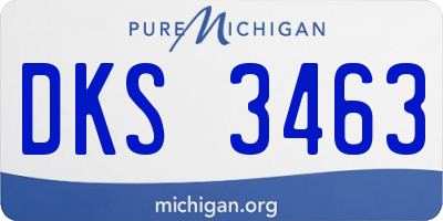 MI license plate DKS3463