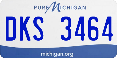 MI license plate DKS3464