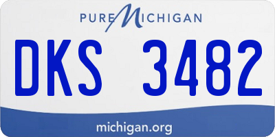 MI license plate DKS3482