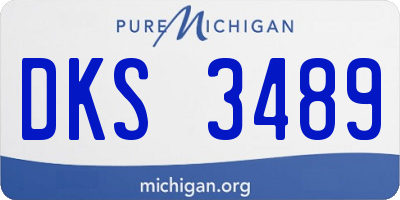 MI license plate DKS3489