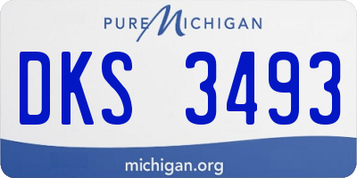 MI license plate DKS3493
