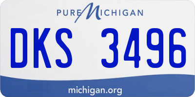 MI license plate DKS3496