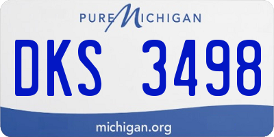 MI license plate DKS3498