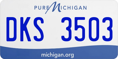 MI license plate DKS3503
