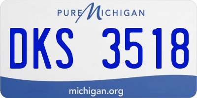 MI license plate DKS3518