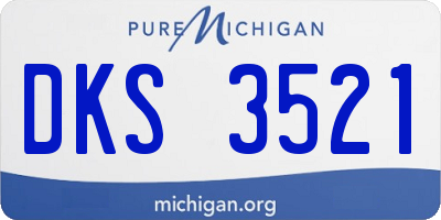 MI license plate DKS3521