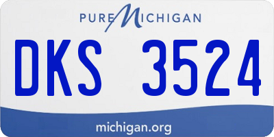 MI license plate DKS3524