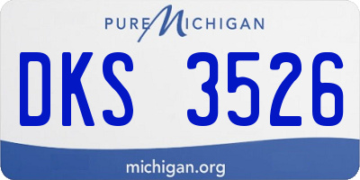 MI license plate DKS3526
