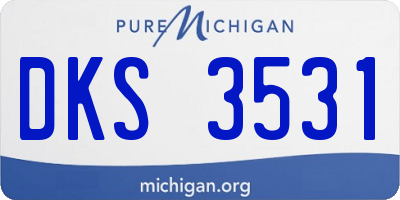 MI license plate DKS3531