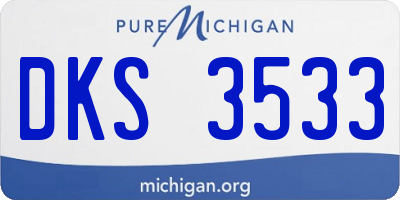 MI license plate DKS3533