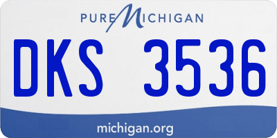 MI license plate DKS3536