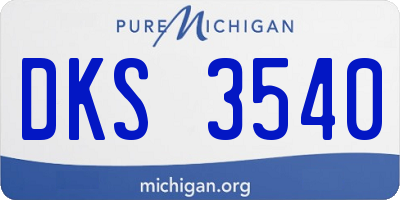MI license plate DKS3540