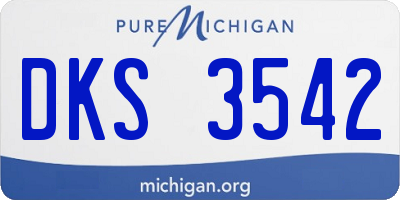 MI license plate DKS3542