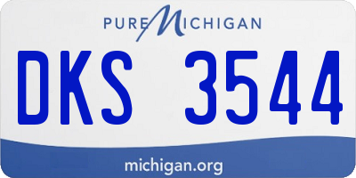 MI license plate DKS3544
