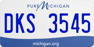 MI license plate DKS3545
