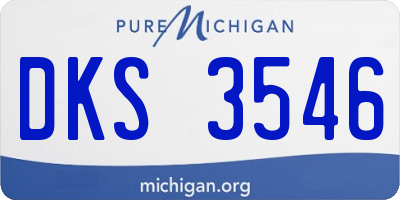 MI license plate DKS3546