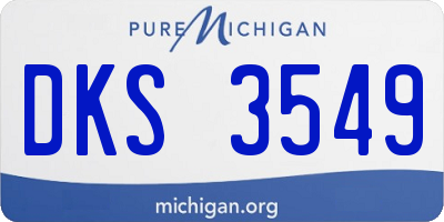 MI license plate DKS3549