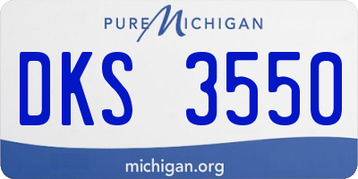 MI license plate DKS3550