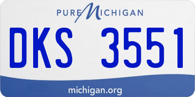 MI license plate DKS3551