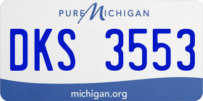 MI license plate DKS3553