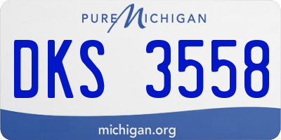 MI license plate DKS3558