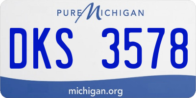 MI license plate DKS3578