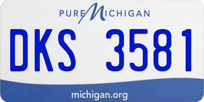 MI license plate DKS3581