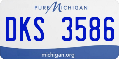 MI license plate DKS3586