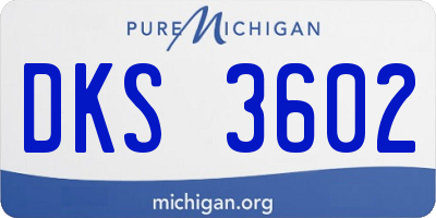 MI license plate DKS3602