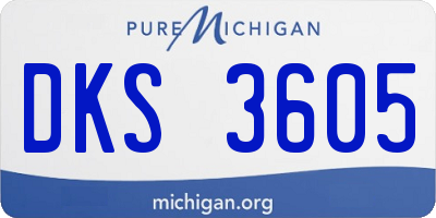 MI license plate DKS3605