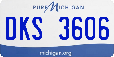 MI license plate DKS3606