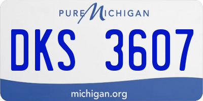 MI license plate DKS3607