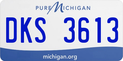 MI license plate DKS3613