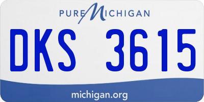 MI license plate DKS3615