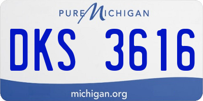 MI license plate DKS3616