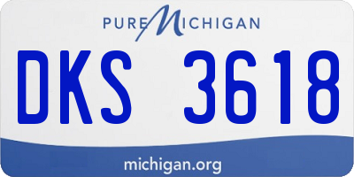 MI license plate DKS3618