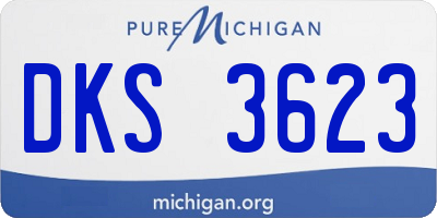 MI license plate DKS3623