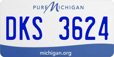 MI license plate DKS3624
