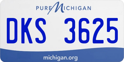 MI license plate DKS3625