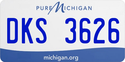 MI license plate DKS3626