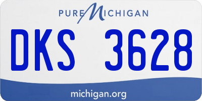 MI license plate DKS3628