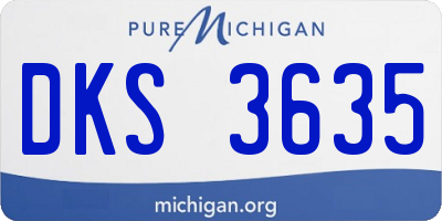 MI license plate DKS3635