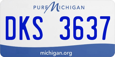 MI license plate DKS3637