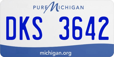 MI license plate DKS3642