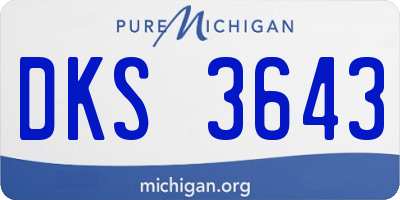 MI license plate DKS3643